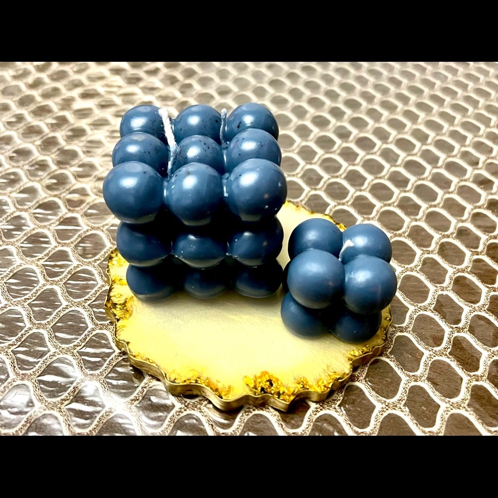 Large Navy blue bubble candles